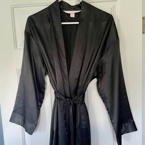 VS silk robe with floral nightgown